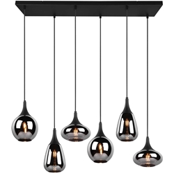 LAMPARA LUMINIA 6 LUCES NEGRA - Imagen 1