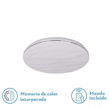 PLAFON LED 48W  WELLINGTON 38CM 3744LM REGULABLE INTENSIDAD Y COLOR, CON MANDO Y MEMORIA 3000-4000-6500K - Imagen 1