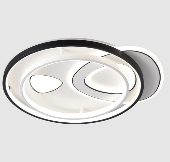 PLAFON LED EVORA TRIANGULAR BLANCO Y NEGRO 160W CON MANDO - Imagen 1