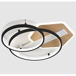 PLAFON LED TROFA NEGRO MADERA 120W CON MANDO - Imagen 1