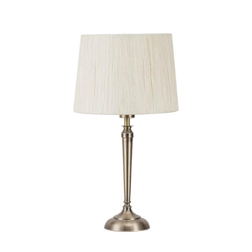 SOBREMESA ALAMO 1XE27 CUERO CON PANTALLA BEIS 55X30X30 CM - Imagen 1